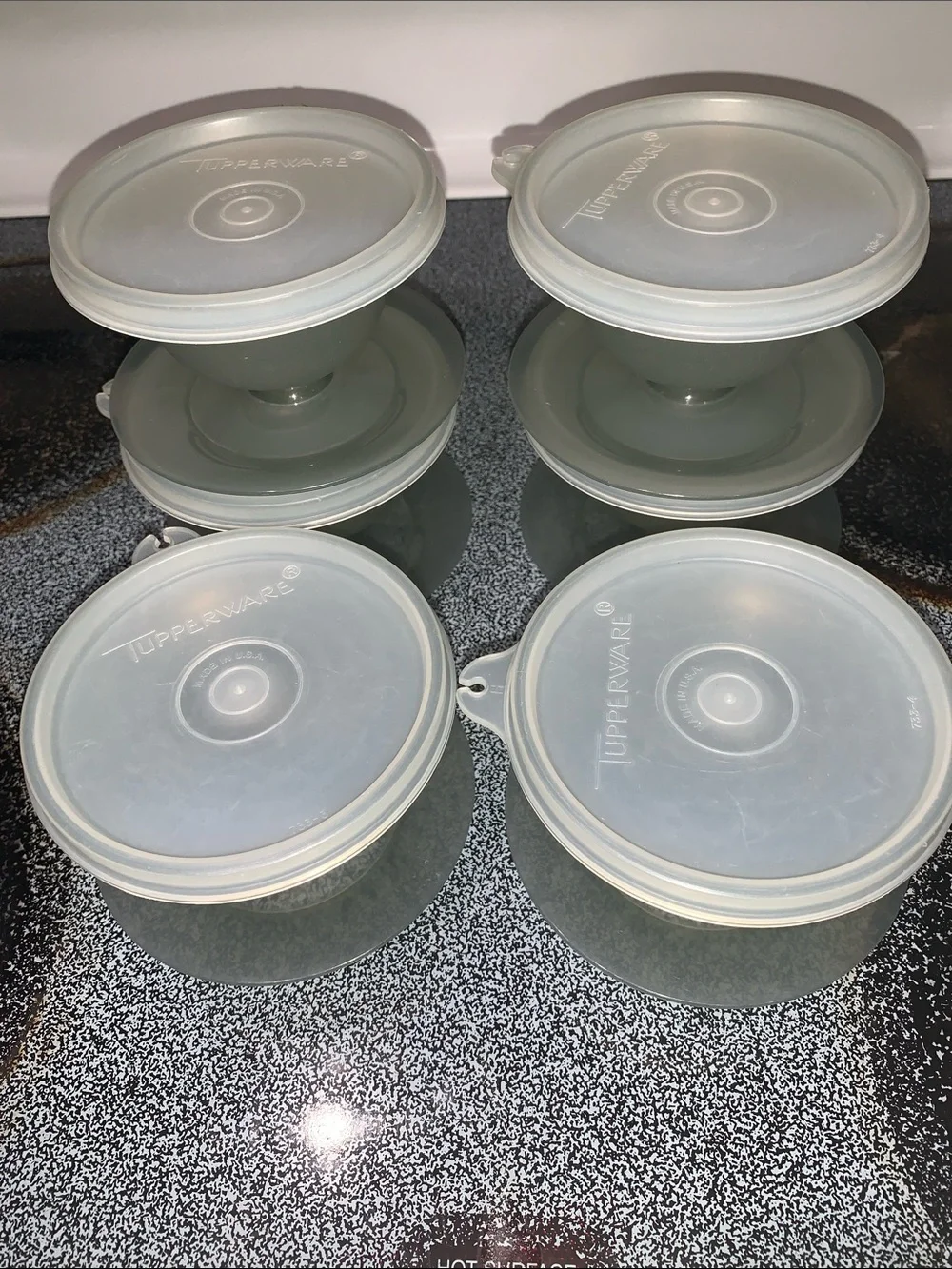 Tupperware Translucent White Food Storage Bowls with Lids - Set of 6